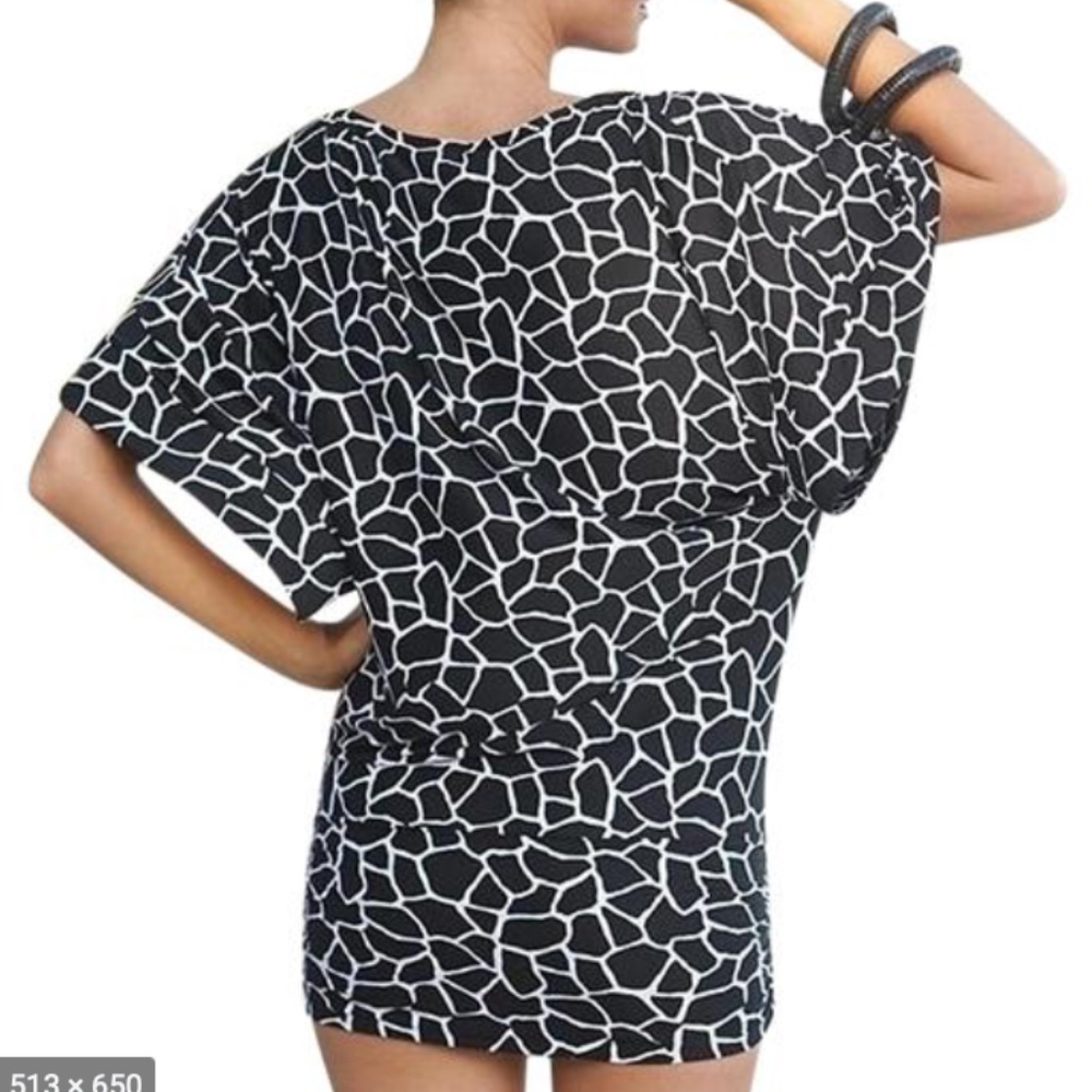 Michael Kors Black and White Animal Print Cover-up/Dress